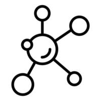 vetor de contorno de ícone de molécula química. laboratório de ciências