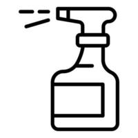 vetor de contorno de ícone de garrafa de spray. líquido limpo