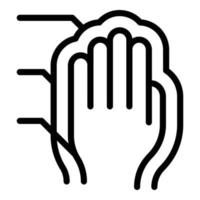 vetor de contorno do ícone de autorização de palma. reconhecimento biométrico
