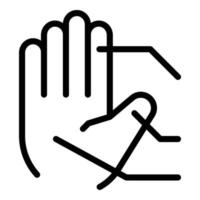vetor de contorno do ícone de reconhecimento de palma. varredura biométrica