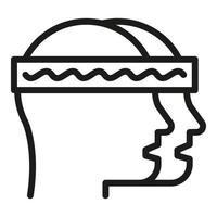 vetor de contorno do ícone de atividade de memória. cérebro mente