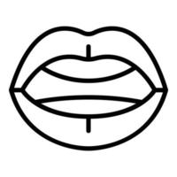 vetor de contorno do ícone de sincronização de boca. expressão do alfabeto