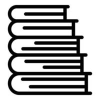 vetor de contorno de ícone de pilha de livros. empilhar livro didático
