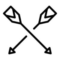 vetor de contorno do ícone de setas cruzadas. arco e flecha