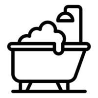 ícone de banheira higiênica, estilo de estrutura de tópicos vetor