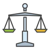 vetor de contorno de cor de ícone de equilíbrio de juiz
