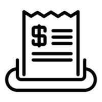 ícone de cheque de pagamento, estilo de estrutura de tópicos vetor