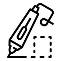 ícone de caneta rabisco 3d, estilo de estrutura de tópicos vetor