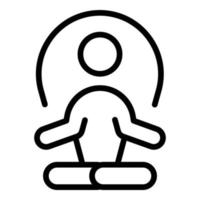 vetor de contorno do ícone de meditação da mente. equilíbrio corporal