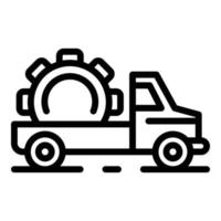 ícone de caminhão de reboque híbrido, estilo de estrutura de tópicos vetor