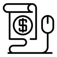 ícone de oferta de dinheiro, estilo de estrutura de tópicos vetor