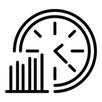 ícone de evolução do gráfico de tempo, estilo de estrutura de tópicos vetor