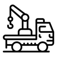 ícone do caminhão de reboque, estilo de estrutura de tópicos vetor
