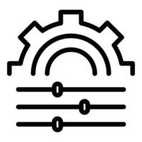 ícone da roda dentada do engenheiro de comunicações, estilo do contorno vetor
