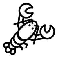 ícone de lagosta marinha, estilo de estrutura de tópicos vetor