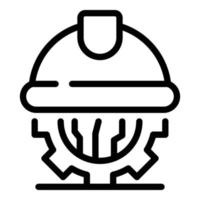ícone de capacete de engrenagem de rede, estilo de estrutura de tópicos vetor