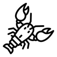 ícone de iguaria de lagosta, estilo de estrutura de tópicos vetor