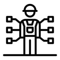 ícone de engenheiro de antena, estilo de estrutura de tópicos vetor