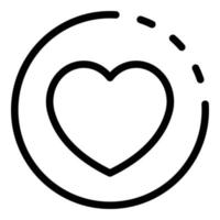 ícone de moeda de cassino de coração, estilo de estrutura de tópicos vetor