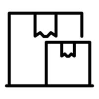 ícone da caixa de encomendas de papelão, estilo de estrutura de tópicos vetor