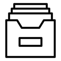 vetor de contorno do ícone de pasta de arquivo. documento de portfólio
