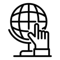 ícone globus escolar, estilo de estrutura de tópicos vetor