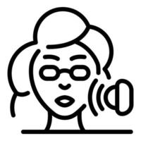 ícone de depilação de rosto de mulher, estilo de estrutura de tópicos vetor