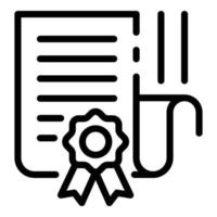 ícone do diploma de procurador, estilo de estrutura de tópicos vetor