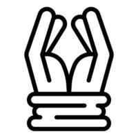 ícone de mãos amarradas na prisão, estilo de estrutura de tópicos vetor