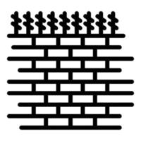 ícone da parede de tijolos da prisão, estilo de estrutura de tópicos vetor