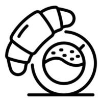 ícone de croissant, estilo de estrutura de tópicos vetor