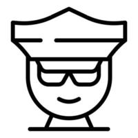 ícone de avatar de policial, estilo de estrutura de tópicos vetor