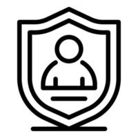 ícone de escudo seguro pessoal, estilo de estrutura de tópicos vetor