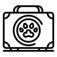 ícone do kit de primeiros socorros para cães, estilo de estrutura de tópicos vetor