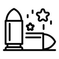 ícone de pistola de bala, estilo de estrutura de tópicos vetor