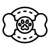 ícone do emblema de osso de cachorro, estilo de estrutura de tópicos vetor