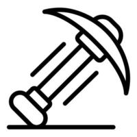 ícone de picareta, estilo de estrutura de tópicos vetor