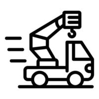 ícone de guindaste de caminhão, estilo de estrutura de tópicos vetor