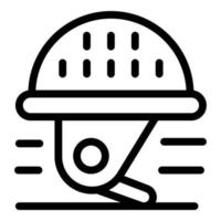 ícone de capacete de escalada, estilo de estrutura de tópicos vetor