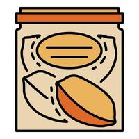 vetor de contorno de cor de ícone de pacote fresco de amendoim