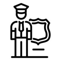 ícone de guarda policial, estilo de estrutura de tópicos vetor
