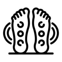 pontos no ícone dos pés, estilo do contorno vetor