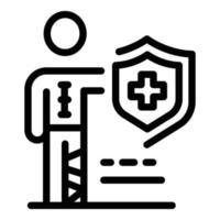 ícone de seguro médico, estilo de estrutura de tópicos vetor