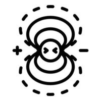 ícone de campo eletromagnético, estilo de estrutura de tópicos vetor