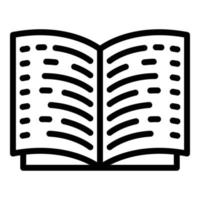 ícone de livro aberto, estilo de estrutura de tópicos vetor