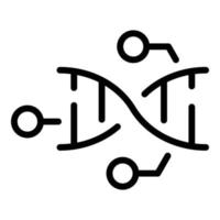 ícone da cadeia de DNA, estilo de estrutura de tópicos vetor