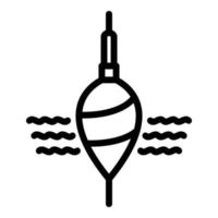 ícone de água de pesca flutuante, estilo de estrutura de tópicos vetor