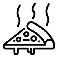 ícone de pizza fatia quente, estilo de estrutura de tópicos vetor