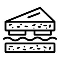 ícone de sanduíche de fast-food, estilo de estrutura de tópicos vetor