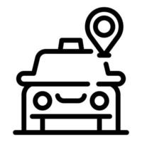 ícone de localização de gps de carro de táxi, estilo de estrutura de tópicos vetor